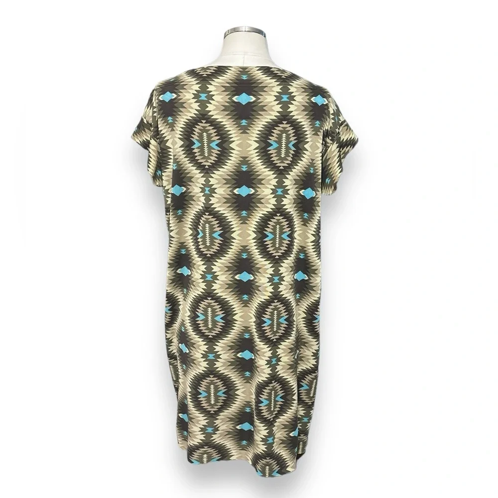 TORY BURCH Bateau Neck Geometric Print Sheath Dress
